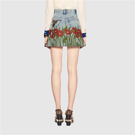 gucci pet denim|Gucci denim skirt.